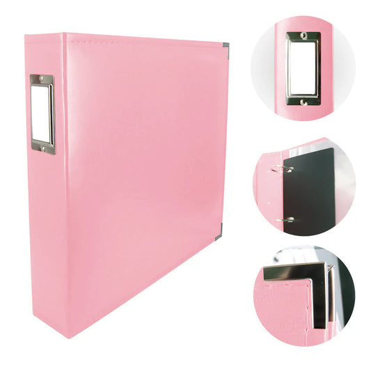 Classic Superior Leather D-Ring Album-Baby Pink