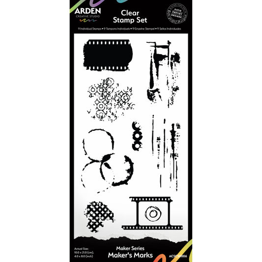 Maker Series Maker's Marks-Clear Stamp Set 4in x 8in image 0