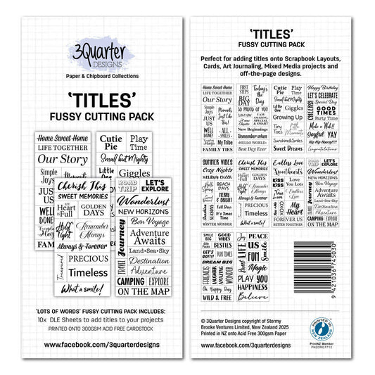 'Titles' Fussy Cutting Pack - November Release image 0