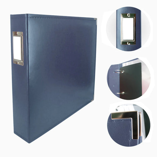Classic Superior Leather D-Ring Album-Cobalt Blue