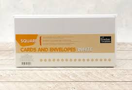 Card + envelope set- white square