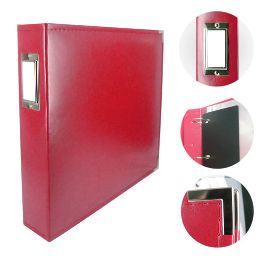 Classic Superior Leather D-Ring Album-Red